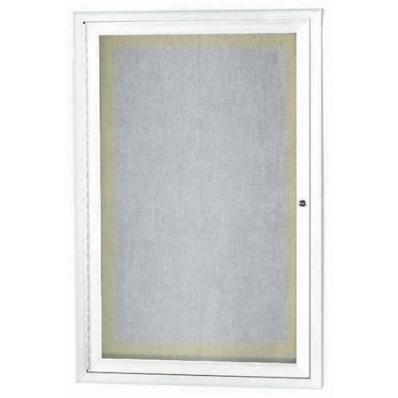 Aarco Outdoor Illuminated Enclosed Bulletin Board w/ Al Frame, Powder Coated White, 36''Hx24''W ODCC3624RIW