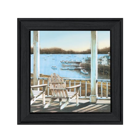 Homeroots Harbor View 1 Black Framed Print Wall Art 407388