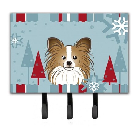 Carolines Treasures Winter Holiday Papillon Leash and Key Holder BB1744TH68