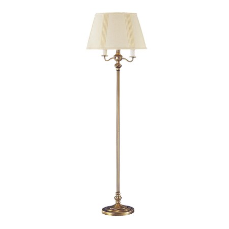 Homeroots 60" Bronze Four Light Traditional Shaped Floor Lamp With Beige Square Shade 526333