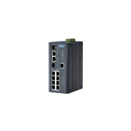 Advantech 8G + 2G Combo Managed POE+ switch w/Wide temp EKI-7710G-2CPI-BE
