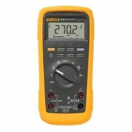 Fluke Digital Multimeter, 1,000 V Max DC, 0.1 V Max AC, Average, 6,000 Instrument Counts, LCD FLUKE-27 II