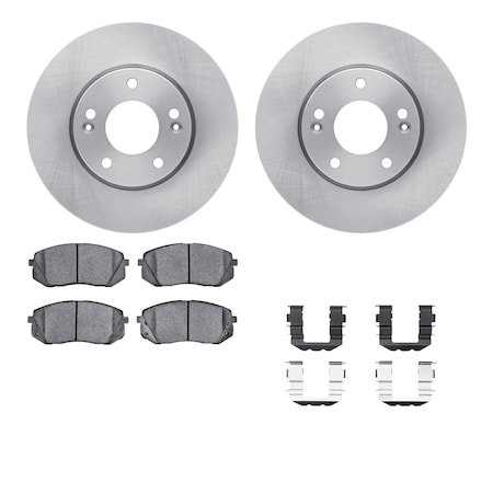 Dynamic Friction Co DFC Brake Rotor with 5000 Brake Pads and Hardware Kit 6512-21068
