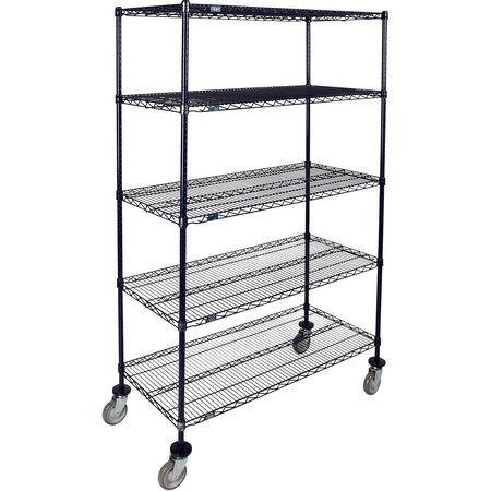 Global Industrial Nexel 5 Shelf Truck, Nexelon, 30"W x 24"D x 80"H, Polyurethane Swivel Casters B3157837