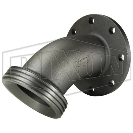 Dixon 1 pc Elbow Adapter, 4 in Nominal, Flanged x Female Hammer Union End Style, Iron HUF206400FLG-45