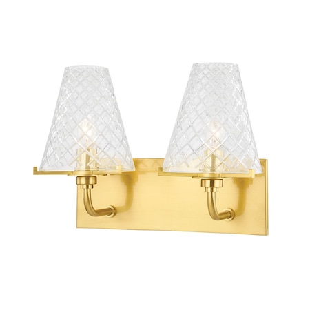 Mitzi Irene 2 Light Bath And Vanity 7.5 In. Aged Brass H495302-AGB