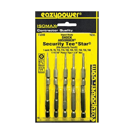 Eazypower 0.25 in. Dia. x 1.93 in. Isomax Multi Size Torx Screwdriver Bit Set 2538353
