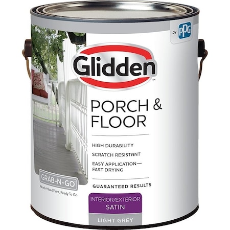 Glidden 3034F Paint and Primer, Satin, Light Gray, 1 gal 3034F/01