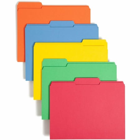 Smead REINFORCED TOP TAB COLORED FILE FOLDERS, 1/3-CUT TABS, LETTER SIZE, ASSORTED, 100PK 11993