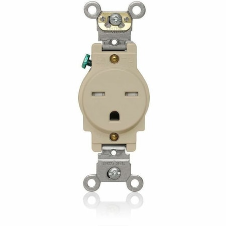 Leviton Plugs&Rcptcls, 15A, 250VAC, Ivory, Nylon, PK1 T5661-I