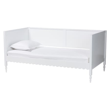 Baxton Studio Roni Modern White Wood Twin Daybed with Scalloped Edges 256-14086-ZORO
