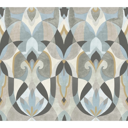 York Wallcoverings Malta Neutal and Blue Wallpaper MN1921