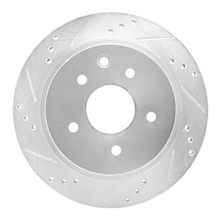 Dynamic Friction Co DFC Brake Rotor - Drilled and Slotted - Silver 631-68006L