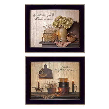 Homeroots Set Of Two Keepsake Treasures Black Framed Print Wall Art, 2PK 405705