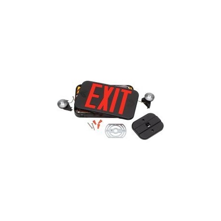Lithonia Lighting Red LED Emergency Exit Sign/Light Combo with Remote Cap ECC-R-REM-M6