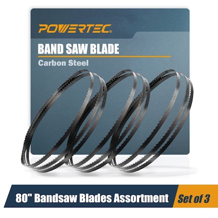Powertec 80" High Carbon Steel Band Saw Blades for Craftsman 22432, 9HT2433N and 9HT23331N 12" Bandsaw 13620