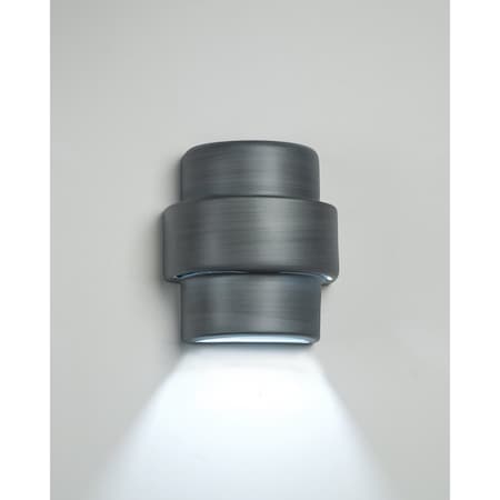Luxury Lighting Fasciato 9 in Tall Ceramic Outdoor Wall Light, Rubbed Pewter Paint Finish 120-00-APew-ud-7