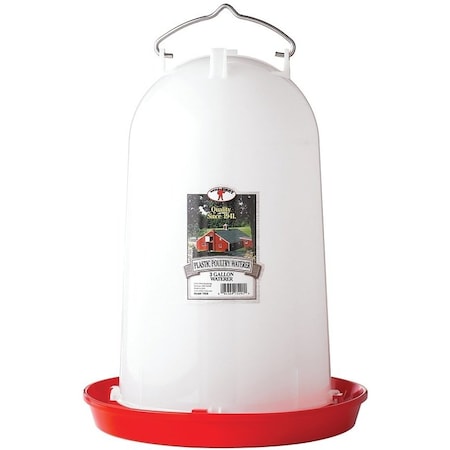 Little Giant Poultry Waterer, 3 gal Capacity, Polyethylene, Red 7906
