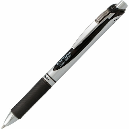Pentel Pen, Gel, Rtx, Mtltip, 0.7Mm, Bk BL77A