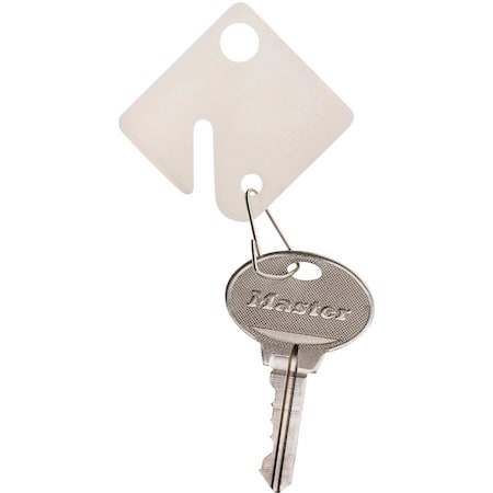 Master Lock Plastic White Rectangle Key Tag 7117D