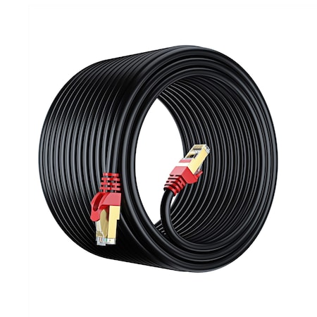 Maximm 250ft Cat7 Heavy Duty Direct Burial Waterproof Ethernet Cable, Black C7O-250FT-BLACK