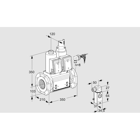 Honeywell Gas Solenoid Valve, Class A, 500 mbar, EN 161, IP65, VCS Series KS88207394