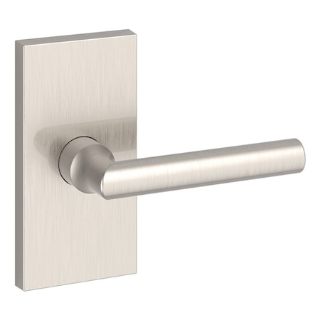 Baldwin Passage Tube Lever and Contemporary 5in Rose with 6AL Latch and Dual Strike Satin Nickel Finish PSTUBCFR150