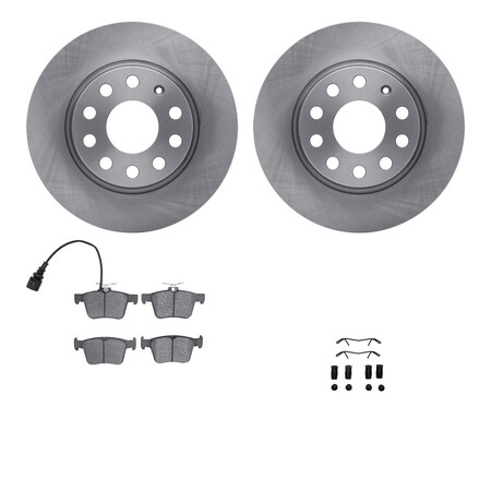 Dynamic Friction Co DFC Brake Rotor with 5000 Brake Pads and Hardware Kit 6512-74356