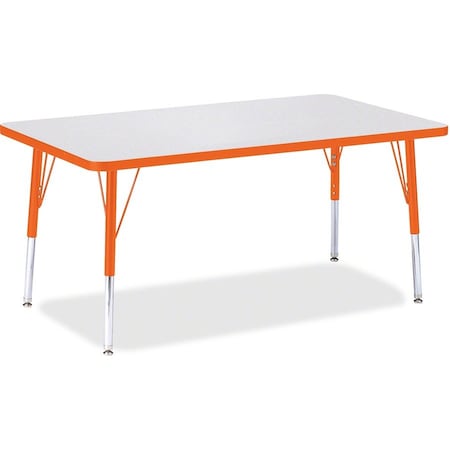 Jonti-Craft Berries Rectangle Activity Table, 30 in. x 48 in., E-height, Freckled Gray/Orange/Gray 6473JCE114