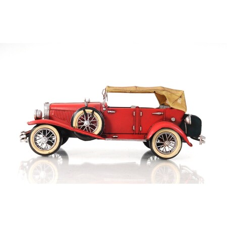 Homeroots 5" Red Metal Hand Painted Model Car Tabletop Sculpture 401114