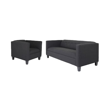 Homeroots Two Piece Black Four Person Seating Set 530498