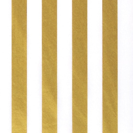 Nashville Wraps Gold Metallic Stripes Tissue Paper, 20x30, Fold Sheets, 12PK P347Q