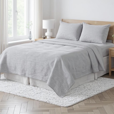 Homeroots Cloud Linen Twin Flat Sheet 520741