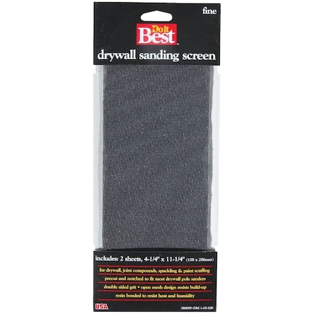Do It Best 180 Grit 4-1/4''x11-1/4''Drywall Sanding Screen, 2PK 380059GA