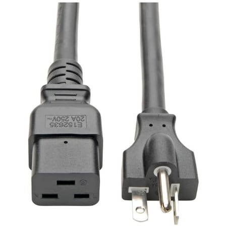 Eaton Tripp Lite Series Power Cord, C19 to NEMA 5-20P - Heavy-Duty, 20A, 125V, 12 AWG, 10 ft. 3.05 m, P049-010