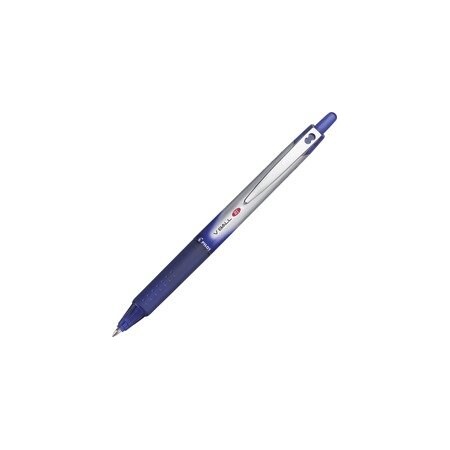 Pilot VBall RT Liquid Ink Roller Ball Pen, Retractable, Fine 0.7 mm, Blue Ink, Blue/White Barrel, 12PK 26207