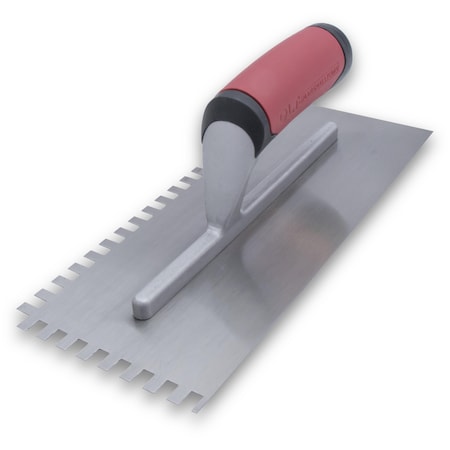 Marshalltown Notched Trowel, Flooring Trowel, Tiling Trowel, Square Notched Trowel, 1/4 x 3/8 x 1/4 inch Notches NT672