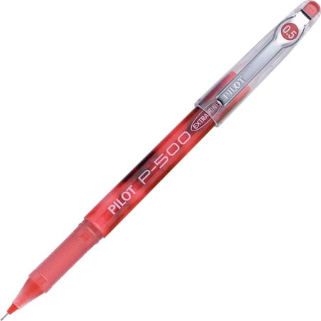 Pilot Precise P-500 Gel Rollerball Pen, Extra Fine, 0.5mm, Red Barrel/Ink, Dozen 38602