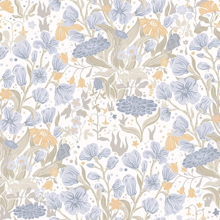 A-Street Prints Hava Light Blue Meadow Flowers Wallpaper 4143-22010