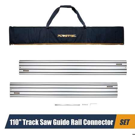 Powertec 110in Track Saw Guide Rail Connector Set for DeWalt Track Saws w/ Guide Rail Connector 71961