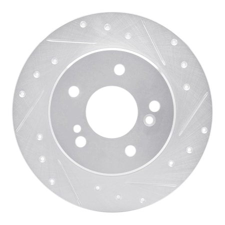 Dynamic Friction Co DFC Brake Rotor - Drilled and Slotted - Silver 631-63013R