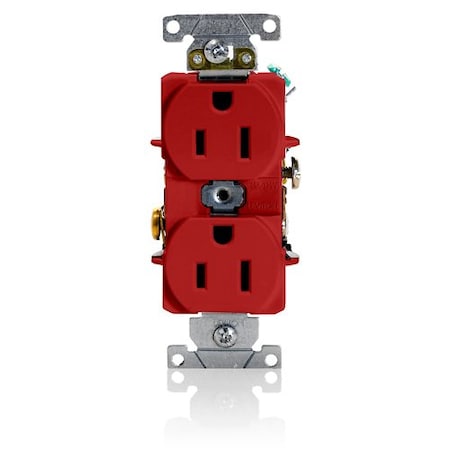 Leviton Dup Rec 15A 125V Self-Gr Red 5262-SR