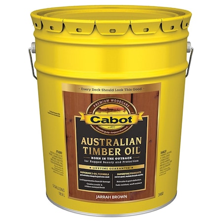 Australian Timber Oil 5 Gal Cabot Jarrah Brown Triple Oil Protection 3460