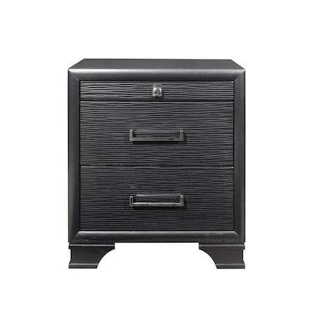 Homeroots 27" Gray Wood Two Drawer Nightstand 384061