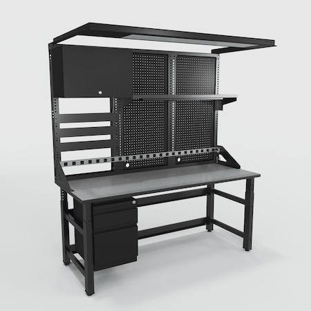 Safco Computer Workstation, 1,000 lb cap. TWTYP15TBLKSTGMBK