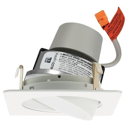 Elco Lighting 4in Square LED Module & Driver, Adjustable Trim, 850lm, 4000K, Black E428R0840BB