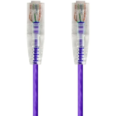 Monoprice Slim Cat6 Utp Cable 14 ft.Purple 14825