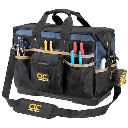Clc Work Gear Tool Bag, Black, Ballistic Polyester, 29 Pockets PB1553