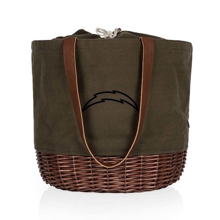 Picnic Time Family Of Brands NFL Los Angeles Chargers - Coronado Canvas and Willow Basket Tote 203-00-140-344-2