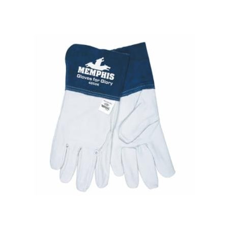Mcr Safety Blue Beast Leather Welding Gloves, With CutPro, Large, Blue/White, 4.5 in cuff, 12PK 127-4850KL